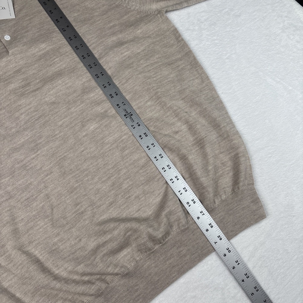NWT Collars & Co Australian Merino Wool Men's XL Tan Long Sleeve Polo Button - Picture 5 of 7